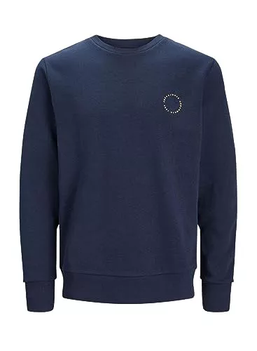 Jack & Jones Jjthiba Sweat Crew Jersey para Hombre, Navy Blazer, L