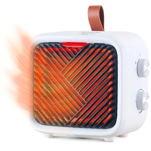 Calefactor Eléctrico de Bajo Consumo GRUNKEL CF-1500CM 1500W Cerámico con Termostato, 2 Niveles y Protección Antivuelco