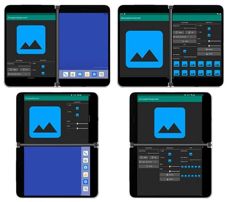 Surface Duo インターフェイス用のさまざまなテンプレート