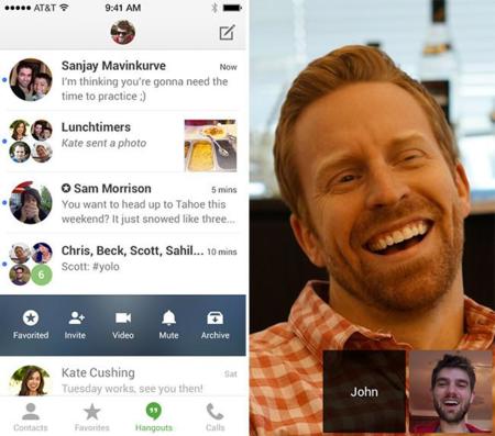 El nuevo Google Hangouts para iOS integra mensajes de vídeo de 10 segundos