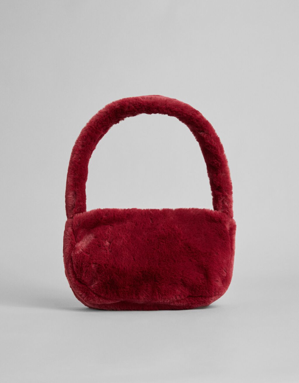 Bolso de peluche burdeos