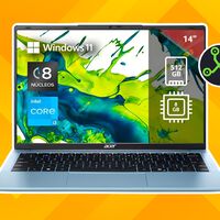 Laptop barata con Windows 11 y 512 GB de memoria. Ideal para hacer documentos básicos y tareas 