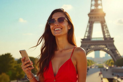 de viaje con un móvil Samsung