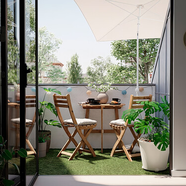 Ikea vende unas baldosas de césped artificial súper realistas ideales para crear espacios verdes en terrazas o balcones