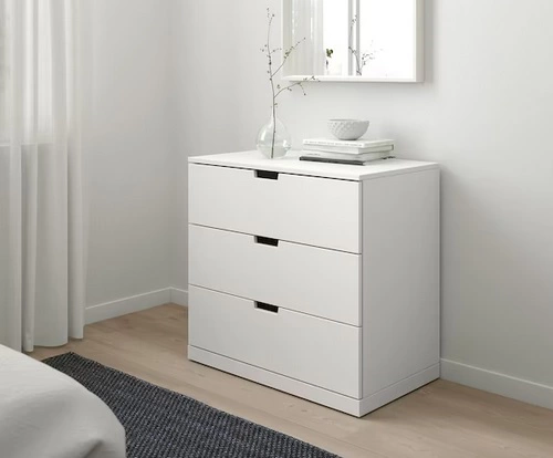 NORDLI Cómoda de 3 cajones, blanco