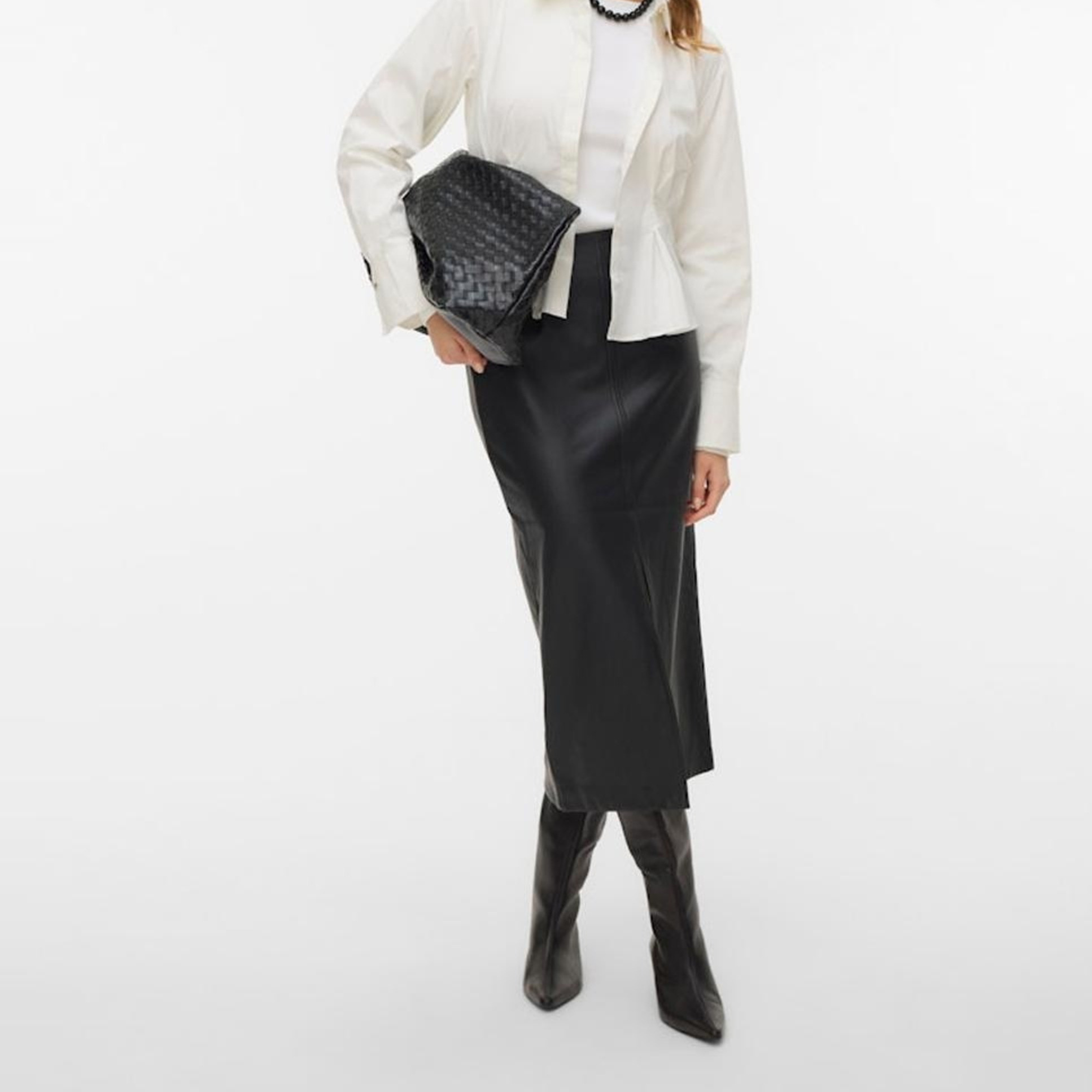 Vero Moda - Falda larga polipiel.