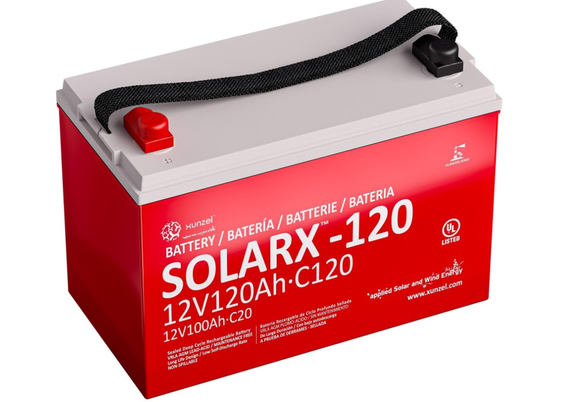 Batería solar XUNZEL 12V 120Ah sin mantenimiento