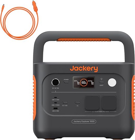 Estación de Energía Portátil con Cable de Carga de Coche, 1070Wh/1500W Batería LiFePO4, Carga Rápida 1H, 6 Puertos USB-C/A AC/DC, Generador Solar para RV, Acampada, Hogar