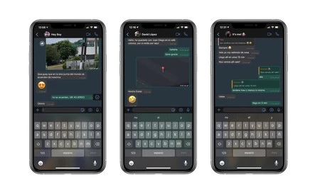iPhone 用 WhatsApp ダーク モードのスクリーンショット
