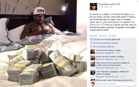 Cazadores de fakes: no, Floyd Mayweather no te va a regalar 2 millones de euros