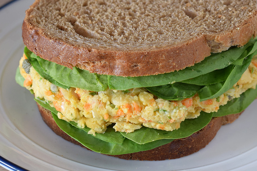 Sándwich de ensalada de garbanzos. Receta Magimix Cook Expert fácil y