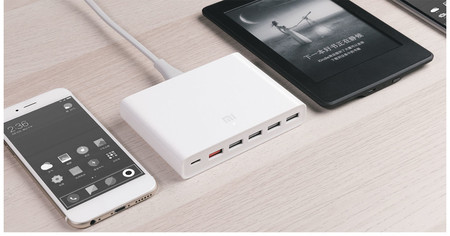 Oferta Flash: cargador QC3.0 Xiaomi, con 5 puertos USB y USB-C, por 20,64 euros y envío gratis