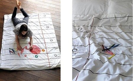 Decorar el edredón con los dibujos infantiles