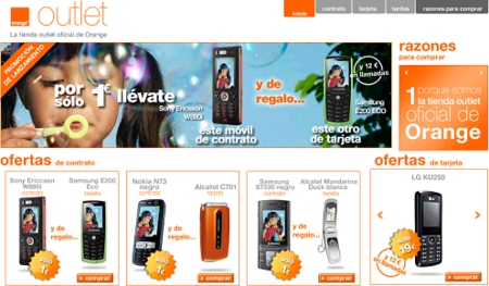La tienda Outlet de Orange ya disponible con ofertas de 2 móviles por 1 euro