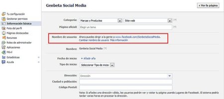 Cómo cambiar la "vanity url" de una página de Facebook