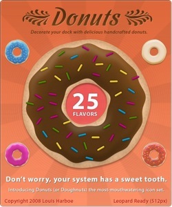 Iconos de donuts libres de calorías y grasas trans
