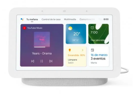 Google Nest Hub 2º Generación Altavoz Inteligente y Asistente con Pantalla Tiza