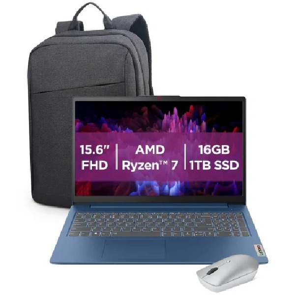 Ordenador Portátil Lenovo IdeaPad Slim 3 + Mochila + Ratón