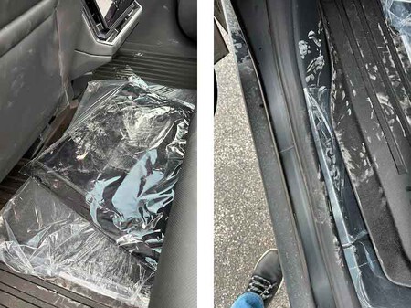 Tesla Cybertruck con el interior sucio
