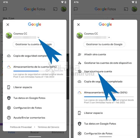 アカウントなしの Google フォト