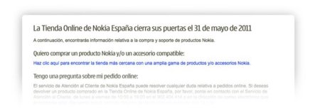 Nokia cierra su tienda online en España