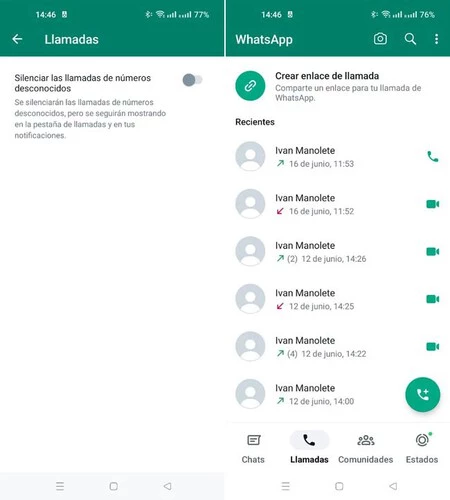 WhatsApp のスパム電話