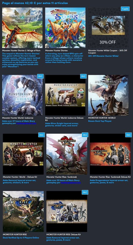 Oferta irrechazable de Capcom, que pone la saga Devil May Cry y muchos juegos de Monster Hunter a un precio de escándalo