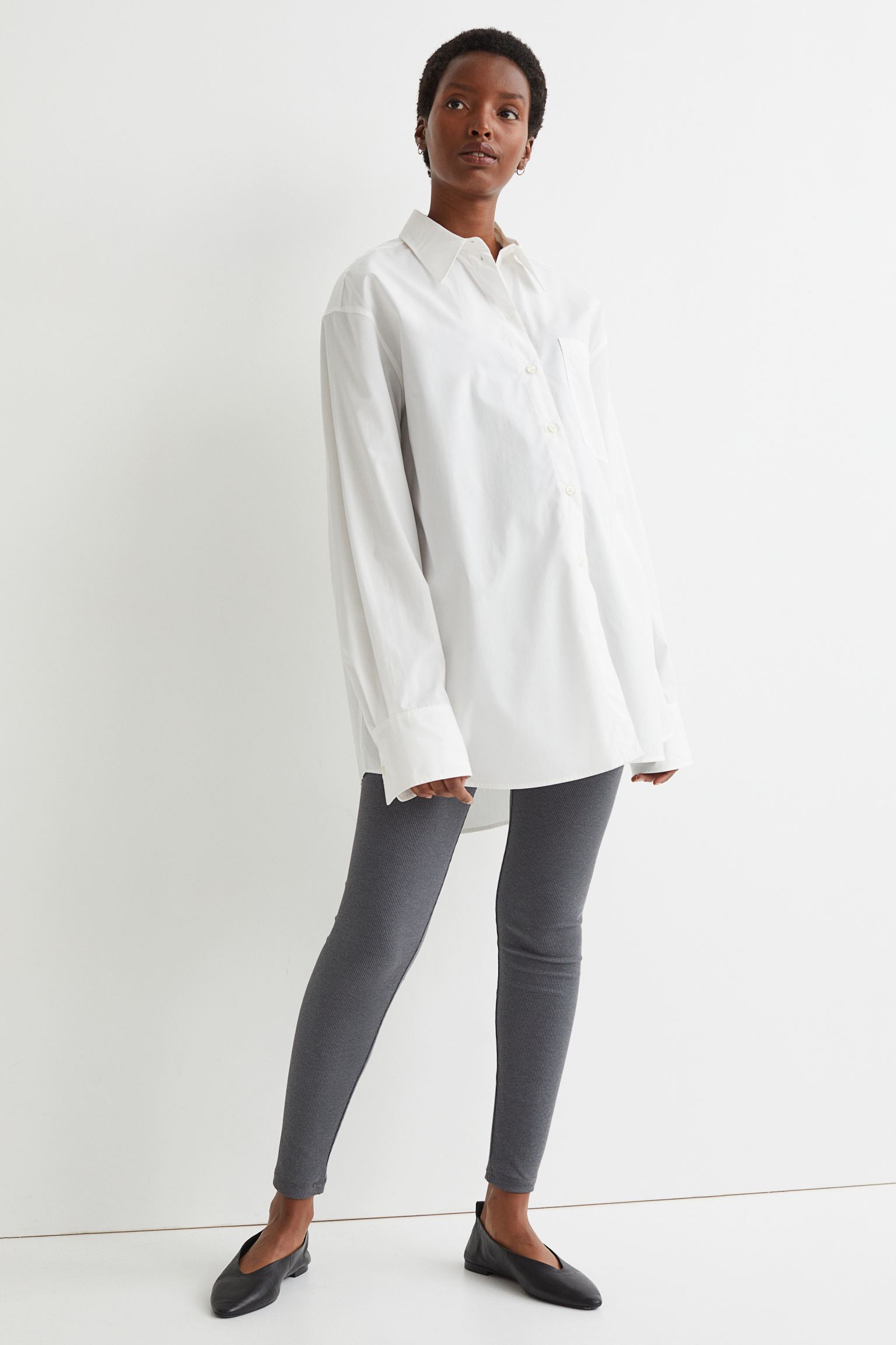 Leggings en punto suave de canalé de algodón