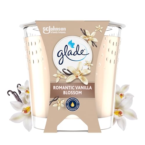 Glade Vela Perfumada, Fragancia Romantic Vainilla Blossom, 