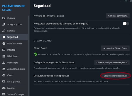 Steam Desautorizar Dispositivos Seguridad Valve Hackeo