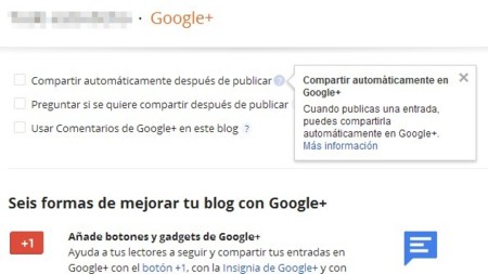 Los posts de Blogger ya se pueden compartir automáticamente en Google+
