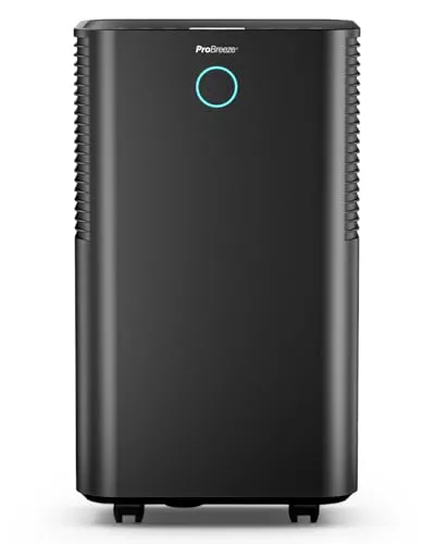 Pro Breeze OmniDry Deshumidificador 12L hasta 20 m²,Bajo Consumo, Silencioso, 3 Modos, Sensor de Humedad, LED, Tubo de Drenaje, Temporizador 24H, Secado de Ropa - Antihumedad armarios