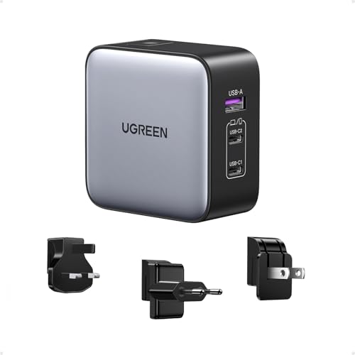UGREEN Nexode 65W Cargador USB C de Viaje GAN Internacionales Universales