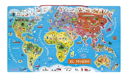 Con el puzzle magnético del mundo Janod los peques mejorarán geografía por sólo 36,42 euros en Amazon