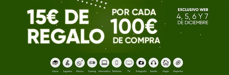 Hasta el 7 de diciembre, Fnac te devuelve 15 euros en un cupón por cada 100 euros de compra online