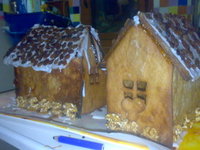 Casitas de Navidad hechas con galleta