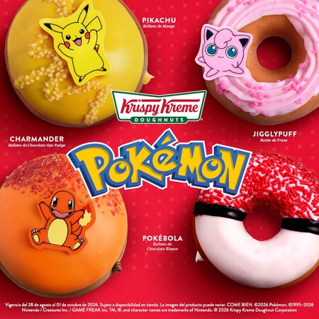 Las donas de Pokémon ya llegaron a Krispy Kreme por el 30 aniversario: podrás elegir entre Pikachu, Charmander y Jigglypuff