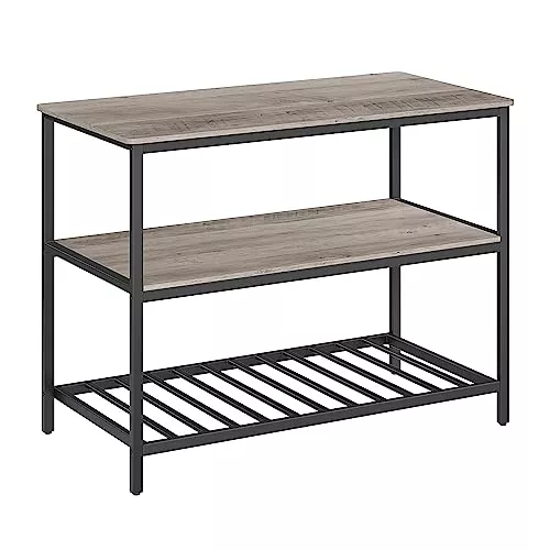 VASAGLE Isla de Cocina con Encimera Grande, Estantería de Cocina de 3 Niveles