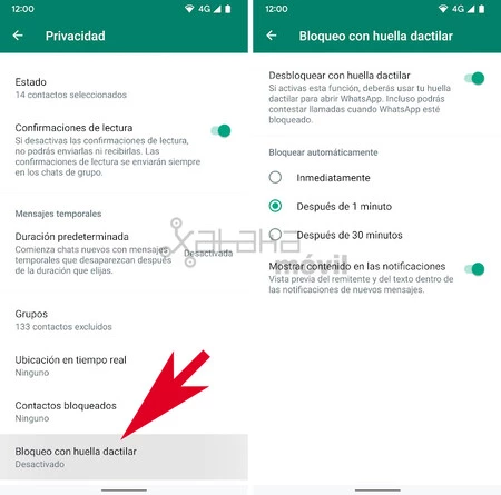 Whatsapp Bloqueo Huella Dactilar