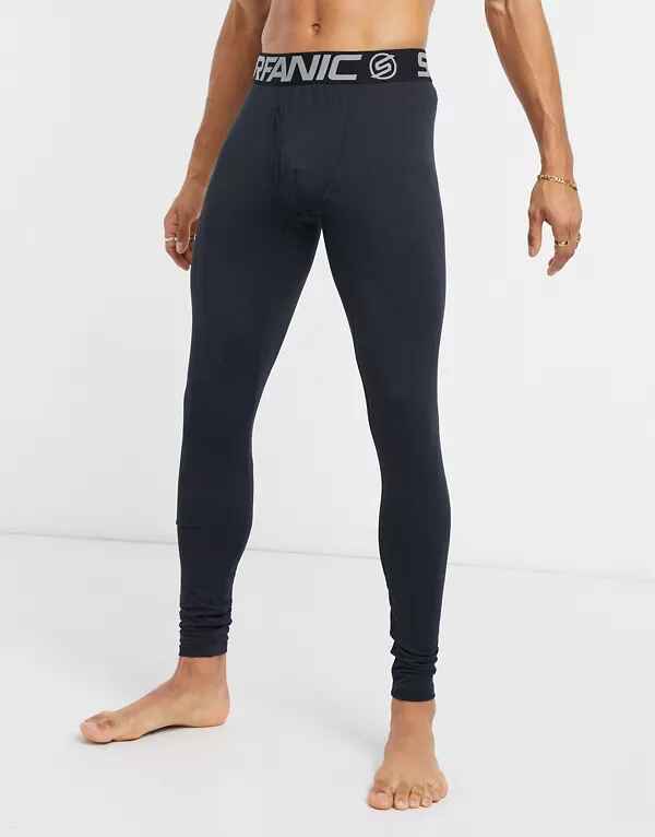 Leggings negros ajustados de regulación térmica de Surfanic