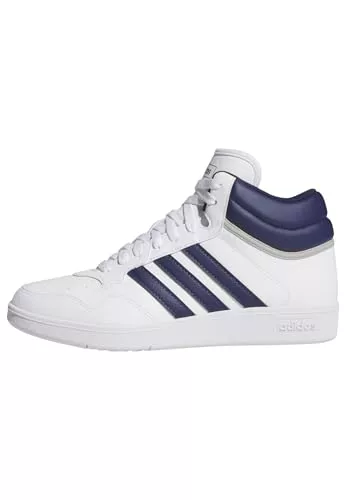 adidas Hoops 4.0 Mid Shoes, Zapatillas, Unisex Adulto, FTWR White/Dark Blue/Grey Two, 43 1/3 EU