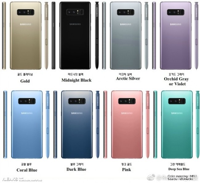Note 8 Colores