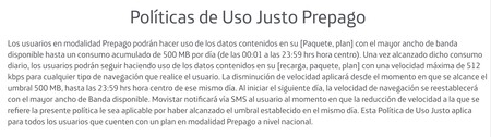 Movistar Politica Uso Justo Datos Recarga 100 Pesos Prepago