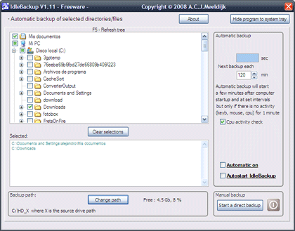 IdleBackup, haciendo copias de seguridad en modo inactivo