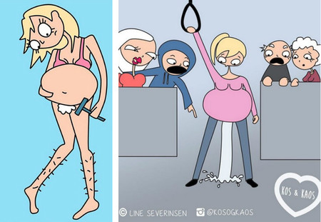 Las "graciosísimas" ilustraciones de una madre acerca del embarazo y la maternidad