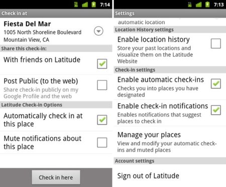 Haz "check-in" en los mapas de Google con Latitude para Android
