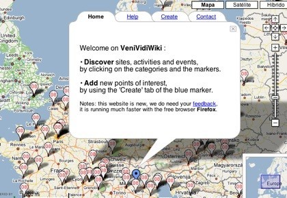 VeniVidiWiki, mashup de guía turística y Google Maps