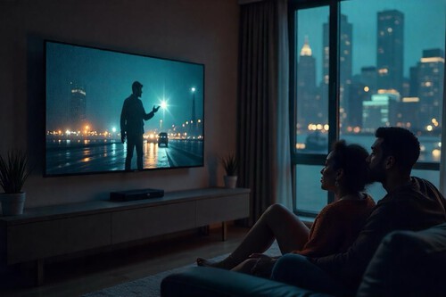 viendo una tele Samsung en el salón