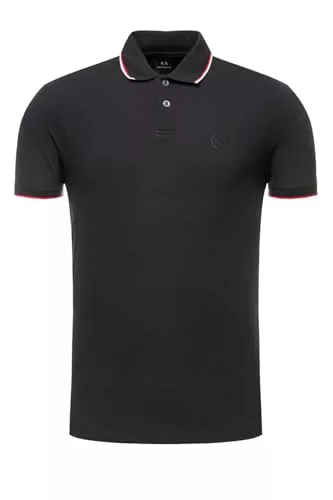 Armani Exchange Double Stripe Polo para Hombre, Azul (Navy 1510), S