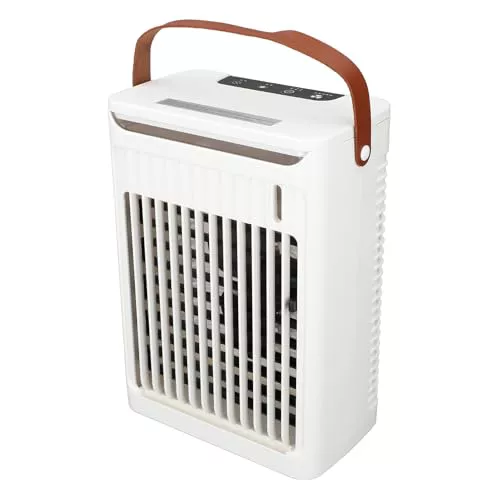 Aire acondicionado portátil, 2 nieblas frías, ventilador de 5 velocidades, 7 LED, tanque de 680 ml, mini enfriador USB, humidificador de niebla para oficina en casa